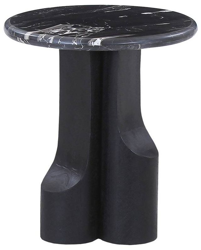 ACME Furniture Kinton Natural Marble Top End Table with Black Mercana Base-0