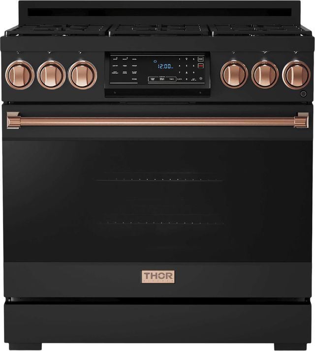 Thor Kitchen® Gordon Ramsay Series 36" Matte Black Pro Style Gas Range-0