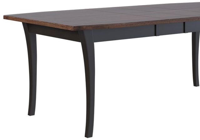 Country View Woodworking Customizable Binghamton Red Oak Top Dining Table with 2-Leaves and Brown Maple Base-1
