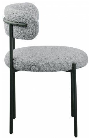 Meridian Furniture Beacon Grey/Black Boucle Upholstered Dining Chair-3