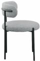 Meridian Furniture Beacon Grey/Black Boucle Upholstered Dining Chair-3