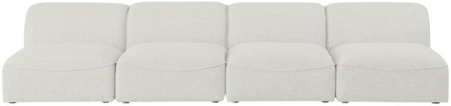 Meridian Furniture Miramar 4-Piece Cream 132" Upholstered Modular Armless Sofa-1