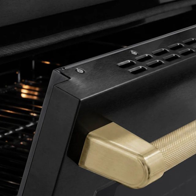ZLINE Autograph Edition Paramount 36" Black Stainless Steel Pro Style Induction Range with Champagne Bronze Helix Handle & Accents-3