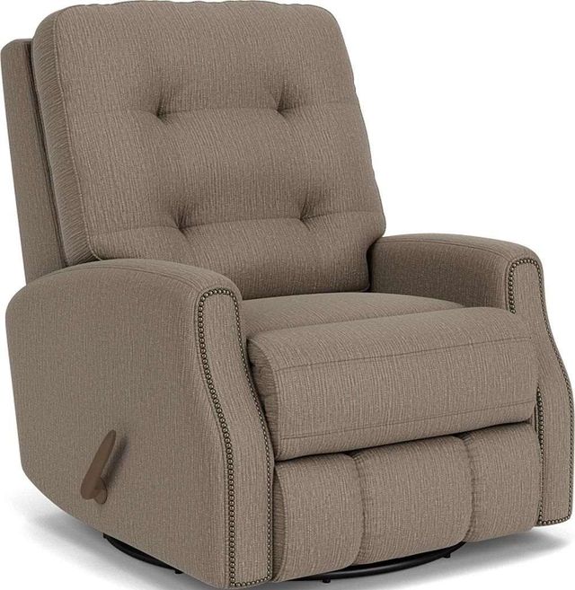 Flexsteel® Devon Brown Pewter Manual Swivel Gliding Recliner-0