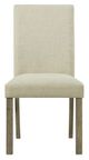 Elements International Oak Lawn Cream/Gray Upholstered Side Chair Set-1