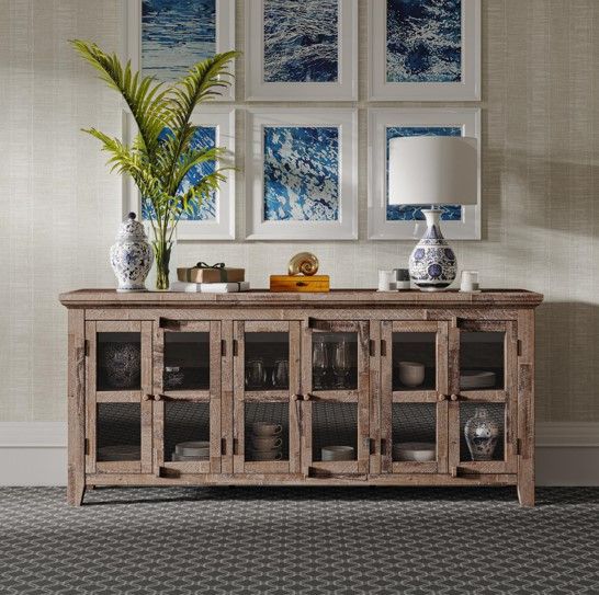 Jofran Inc. Rustic Shores Gray Wash Low Accent Cabinet-1