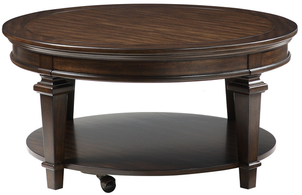 Homelegance® Tobias Espresso Round Cocktail Table-0