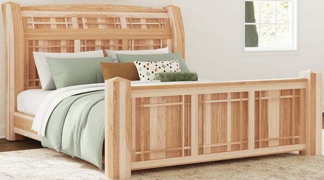 A-America® Amish Highlands Natural King Arch Panel Bed-0