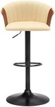Armen Living Lydia Cream/Black Adjustable Bar Stool-1