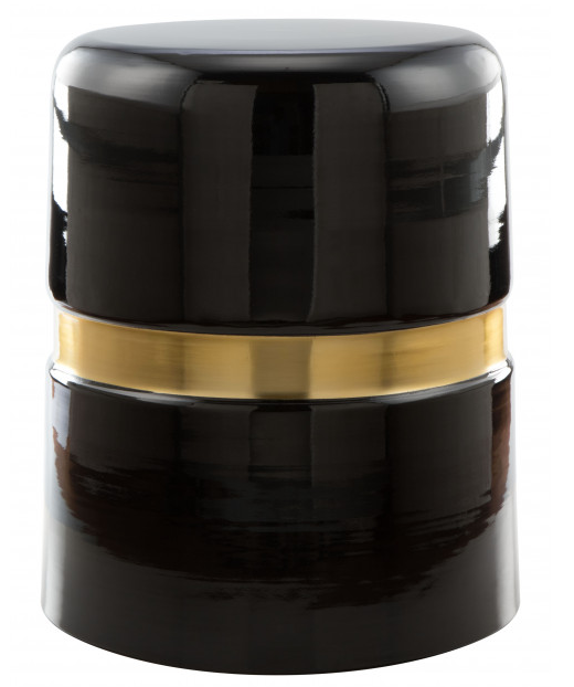 Zuo® Modern Density Black Side Table with Gold Accent -0