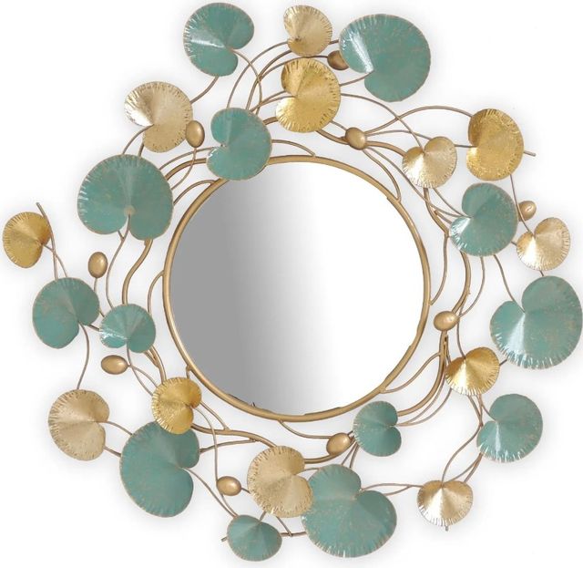 Classy Art Style 26 Chrome/Gold/Green Wall Mirror-0