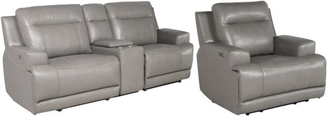 Signature Design by Ashley® Goal Keeper 4-Piece Gray Power Reclining Living Room Seating Set-0