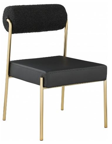 Meridian Furniture Carly Matte Black Boucle Fabric Dining Chair-0