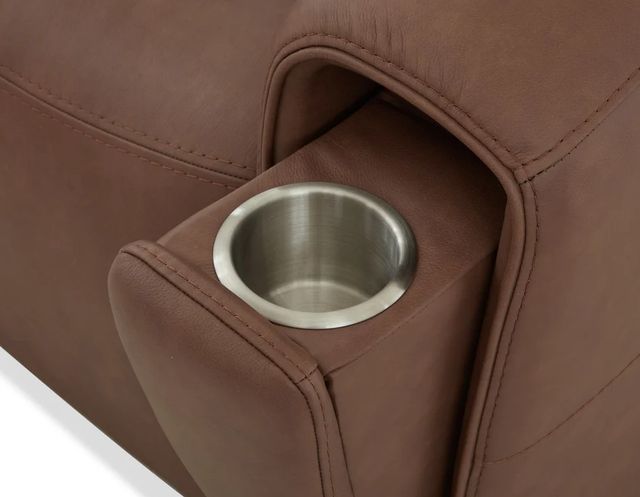 Flexsteel® Warren Classic Brown Leather Power Recliner with Power Headrest and Lumbar-4