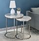 ACME Furniture Zaidee White Nesting Table with Nickel Base-1
