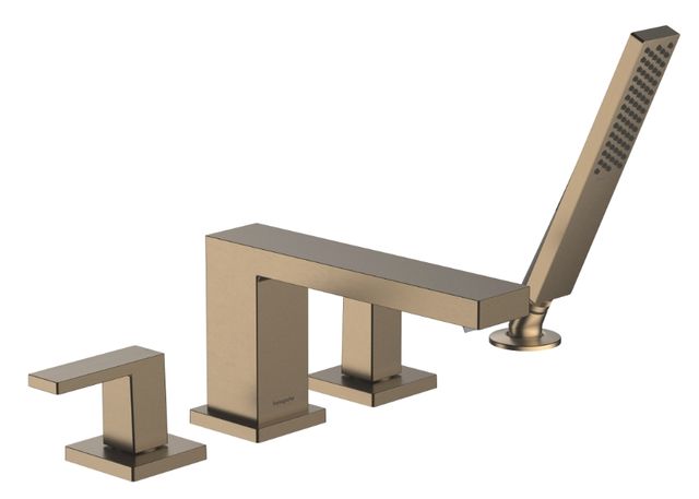 Hansgrohe Tecturis E Brushed Bronze 4-Hole Roman Tub Set with 1.75 Handshower-0
