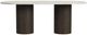 Elements International Sylvie White Faux Marble Top Dining Table with Dark Brown Base-2