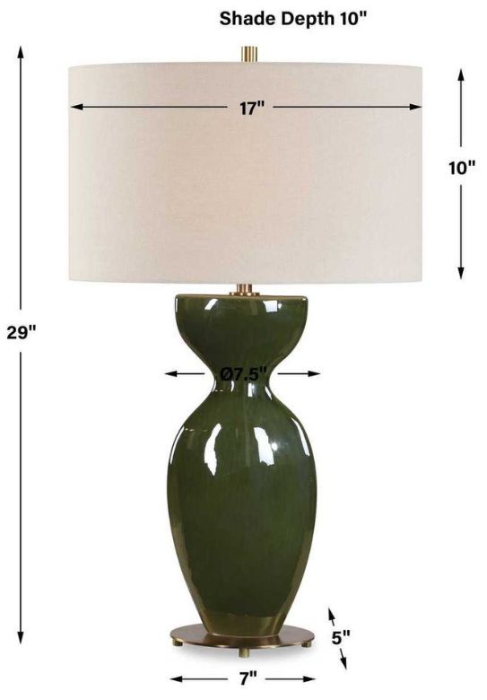 Uttermost® Curhan Moss Green Glaze Table Lamp-3
