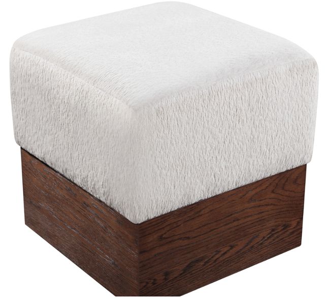 Meridian Furniture Havre Beige/Brown Upholstered Ottoman-3