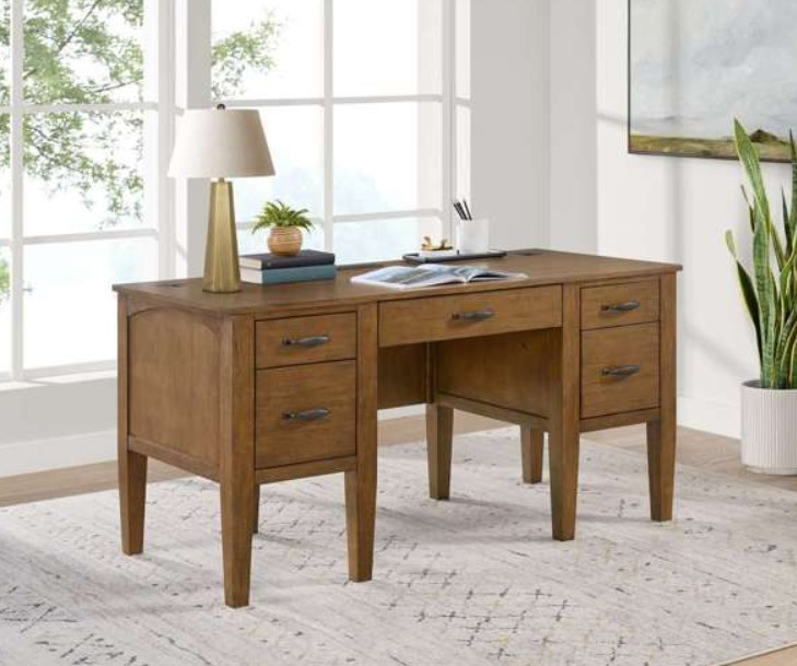 Elements International Portico Pedestal Desk - Thumbnail 2