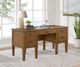Elements International Portico Brown Oak Half Pedestal Desk with Power/USB-1