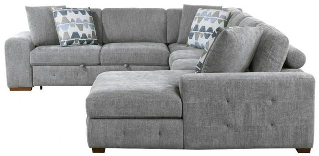 Homelegance® Raife 5-Piece Gray Right-Arm Facing Sleeper Sectional with Chaise and Ottoman-3