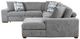 Homelegance® Raife 5-Piece Gray Right-Arm Facing Sleeper Sectional with Chaise and Ottoman-3