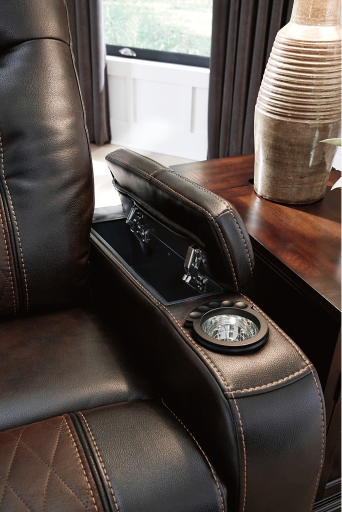Signature Design by Ashley Composer Brown Power Recliner with Adjustable Headrest Lakes Home Outlet