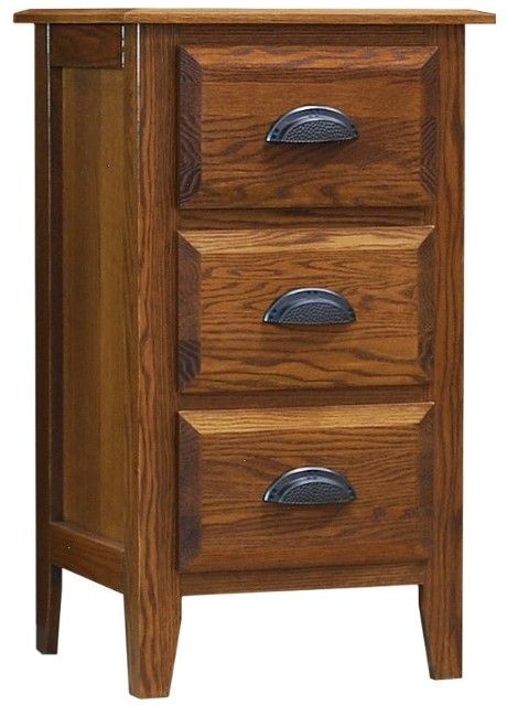 Wolfcraft Furniture Summit Brown 3-Drawer Narrow Nightstand-0