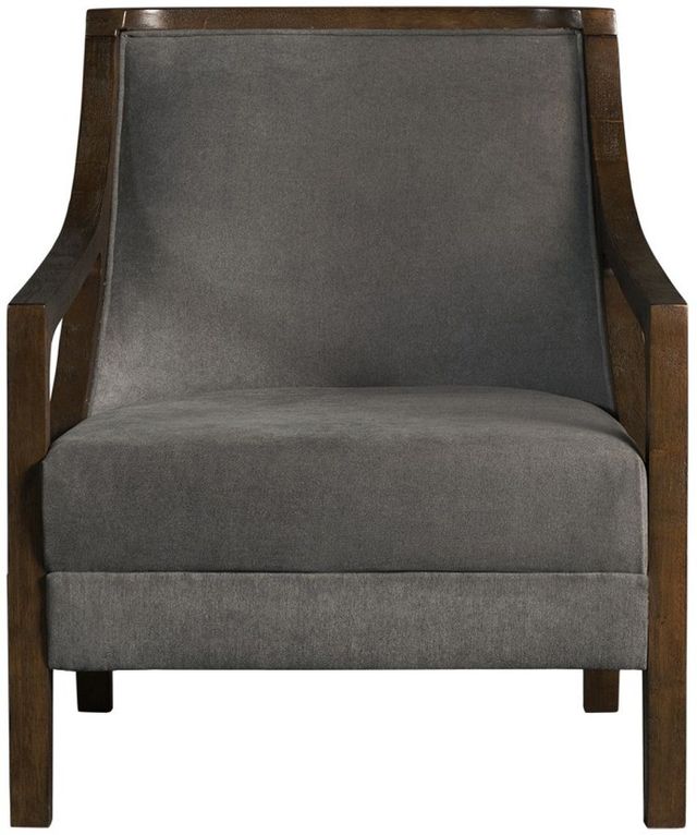 Elements International Hopkins Columbia Charcoal/Brown Accent Chair-1