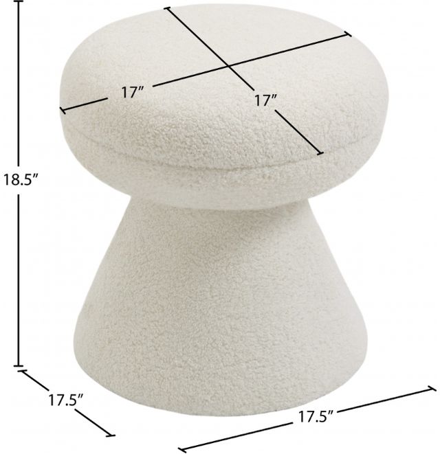 Meridian Furniture Drum Cream Ottoman-1