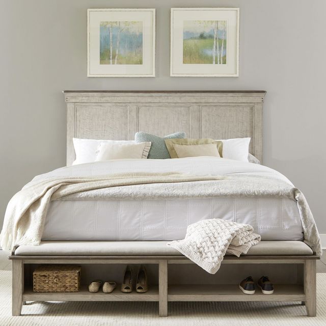Liberty Furniture Ivy Hollow Dusty Taupe/Weathered Linen California King Storage Panel Bed-1