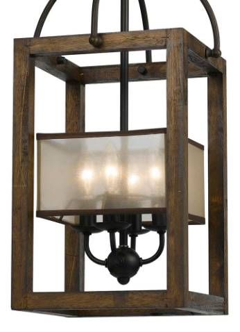 Cal® Lighting & Accessories Mission 4-Light Wood Chandelier-1