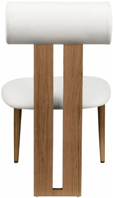 Meridian Furniture Dario Cream/Walnut Vegan Leather Dining Chair-3
