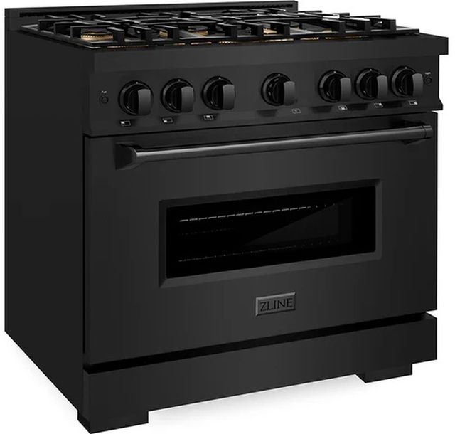ZLINE 36" 5.2 cu. ft. Gas Range with 6 Burner DuoPro™ Cooktop and Convection Gas Oven in Black Stainless Steel -2