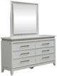 Liberty Furniture Reflections 4-Piece Gray/Pearl White/Rhinestone California King Bedroom Set-3