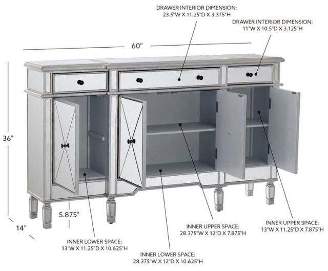 Powell® Milan Silver Mirrored Console-1