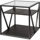 Liberty Furniture Arista Cobblestone Glass Top End Table with Black Metal Frames-0