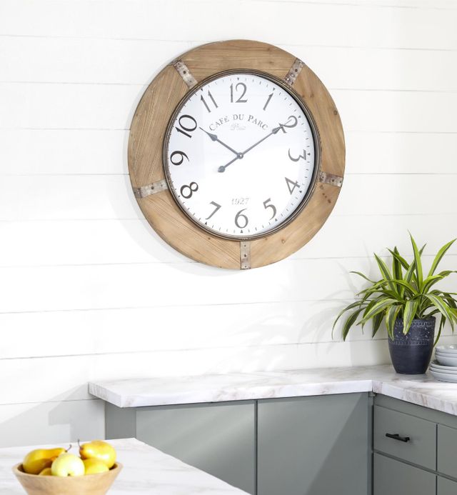 Deco Marche Brown 32'' Wall Clock-4