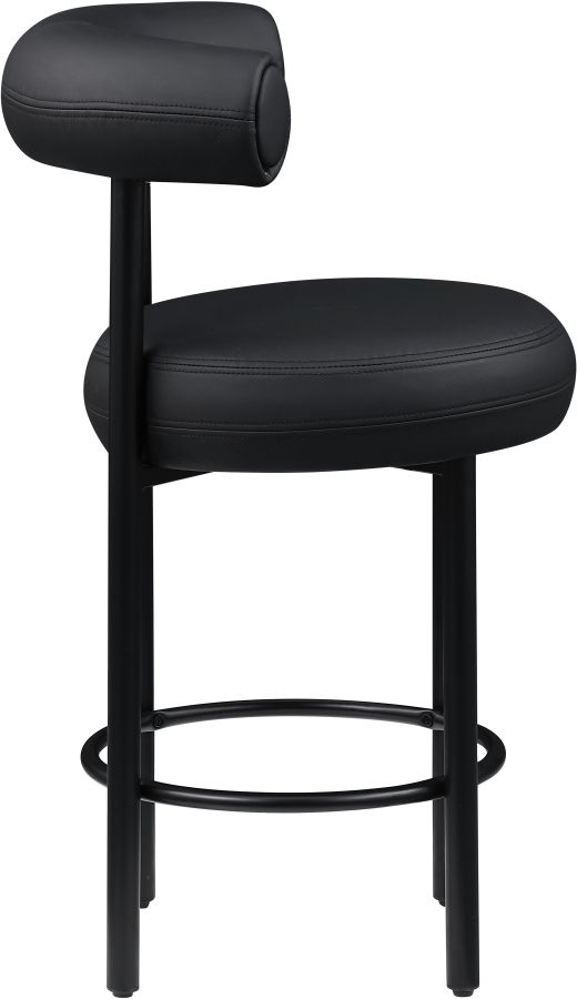Meridian Furniture Bordeaux Black/Matte Black Vegan Leather Counter Stool-3