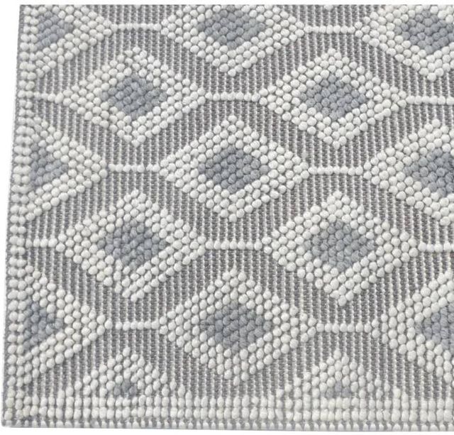 KAS Rugs Chloe Ivory Grey Trellis 5'x7' Area Rug-2