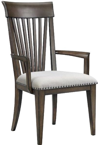Riverside Furniture Forsyth Gray/Toasted Peppercorn Slat Back Arm Chair-0