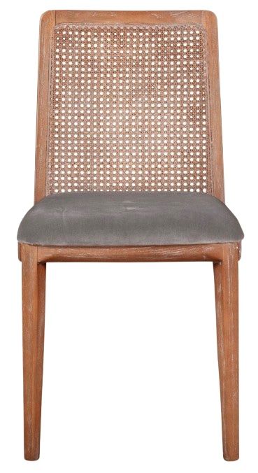 Home Trends & Design Grosvenor Simone Gray Velvet/Natural Dining Chair-1