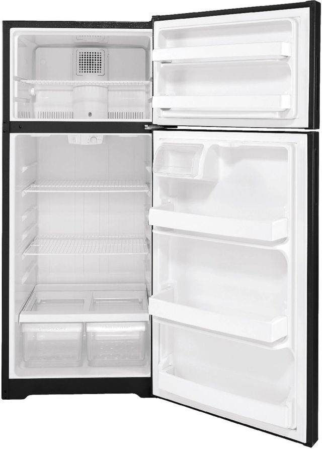 Hotpoint® 28" 17.5 Cu. Ft. Black Top Freezer Right Swing Refrigerator-1