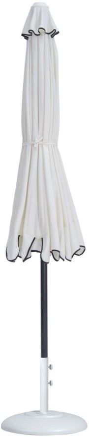 Meridian Furniture Amalfi White/Matte Black Aluminum Outdoor Patio Umbrella and Round Base-1