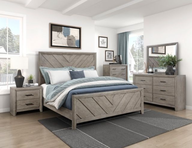Homelegance® Silas Gray California King Panel Bed-1