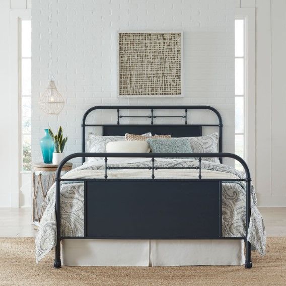 Liberty Furniture Vintage Navy King Metal Rod Bed-3