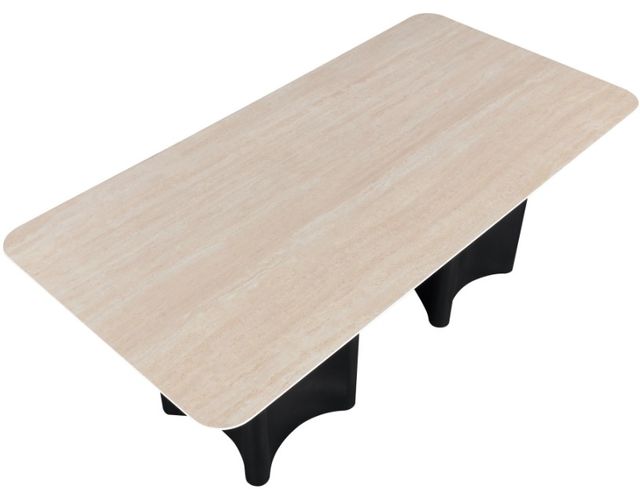 Meridian Furniture Corvina Travertine Rectangular Dining Table with Black Base-3