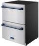 Thor Kitchen® Gordon Ramsay 24" 5.4 Cu. Ft. Stainless Steel Outdoor Under-Counter Refrigerator with Blue Handle-3