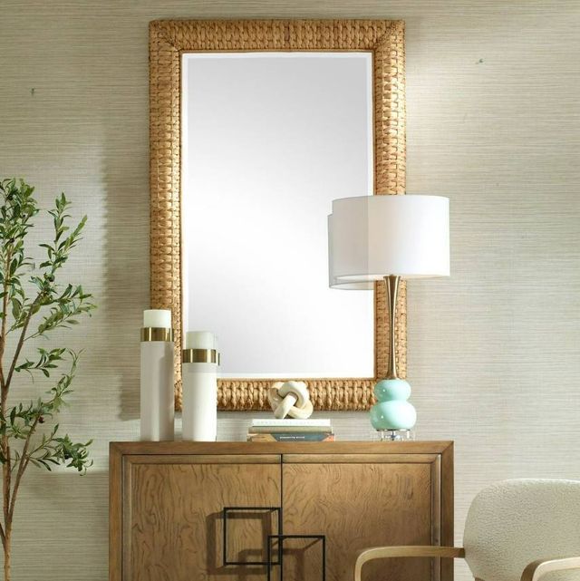 Uttermost® Twisted Seagrass Woodtone Large Mirror-1